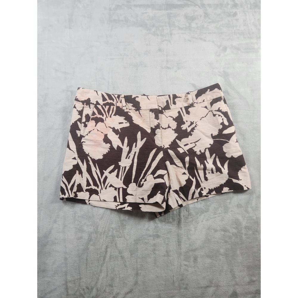 Ann TaylorFactory‎ Women's Original Chino Shorts Brown Floral Print Size 14